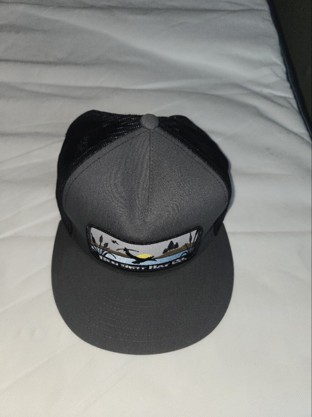 Red Dirt Hat Co. Duck Hunting Patch Trucker Hat Snapback Gray/Black Yupoong